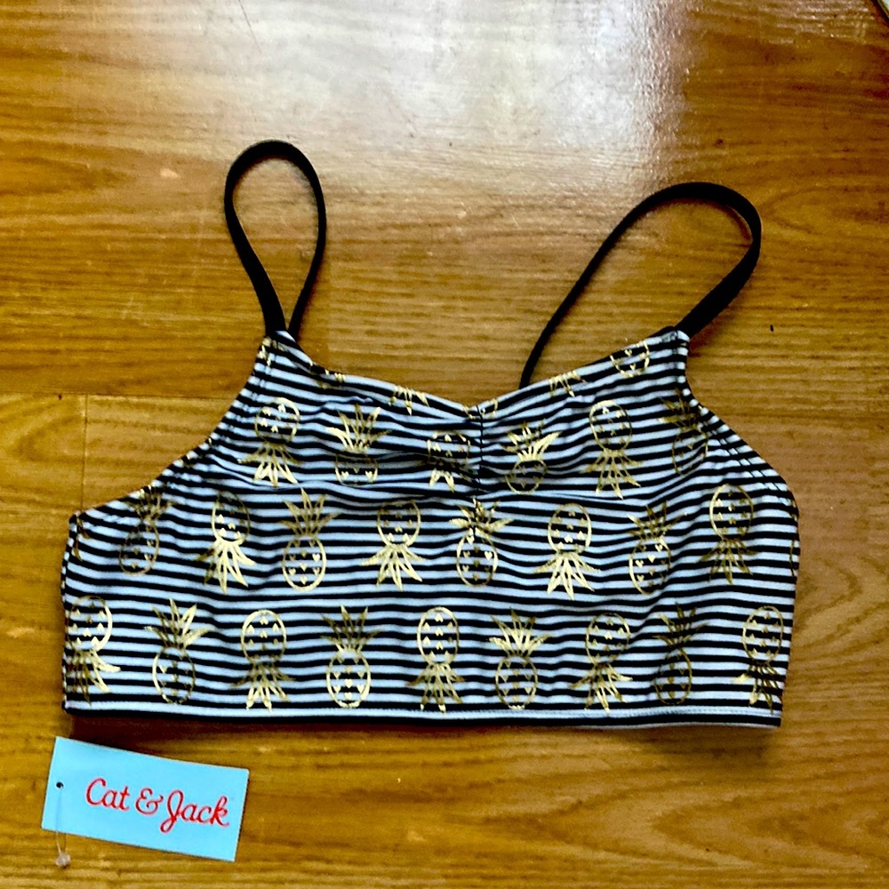 NWT Cat & Jack Bikini Top Pineapple Design. L(10/12)